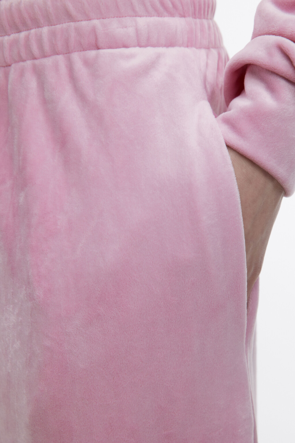 Брюки широкие домашние из плюшевой ткани - цвет розовый - 7