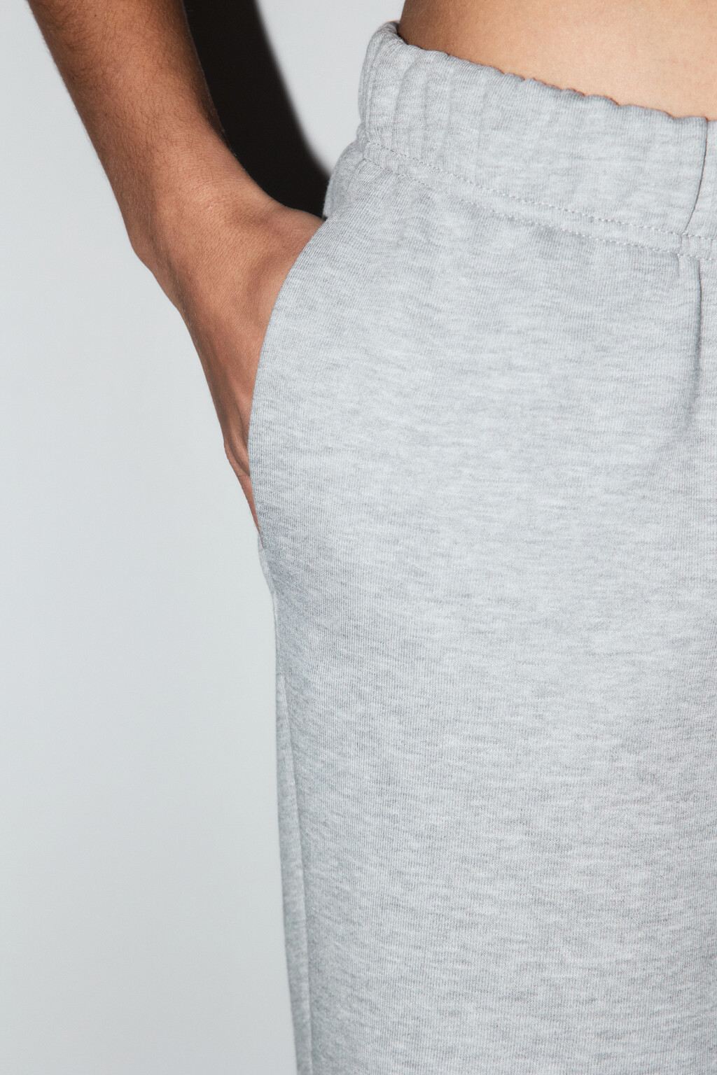 Брюки домашние трикотажные с поясом-резинкой - цвет серый - 7