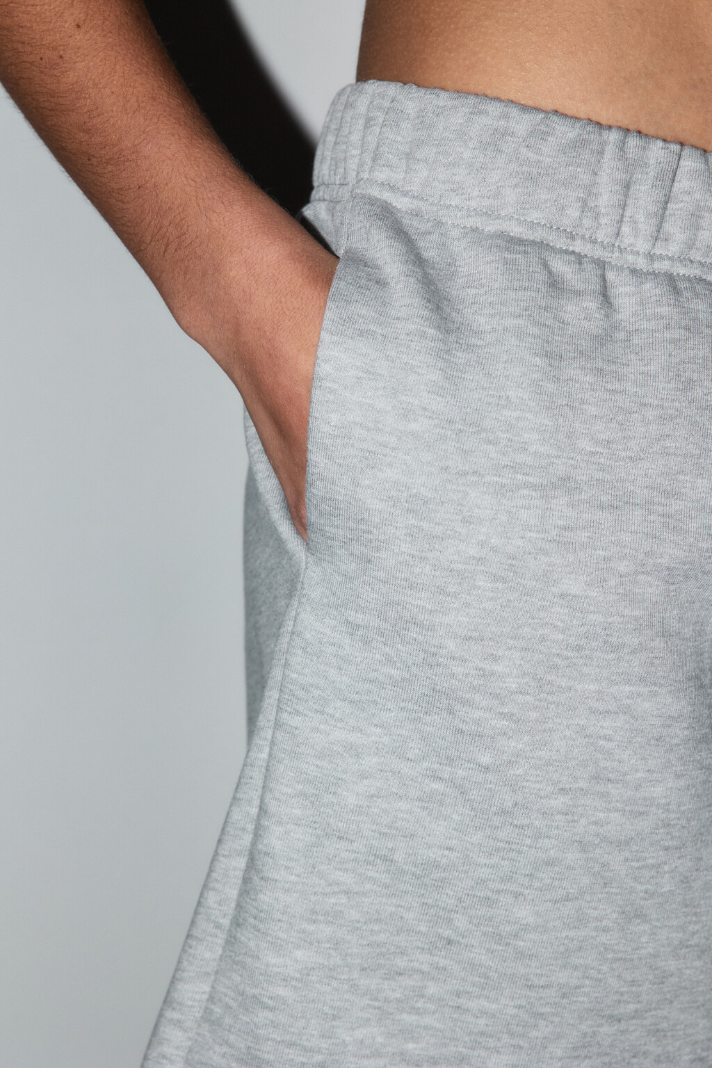 Шорты домашние трикотажные с поясом-резинкой - цвет серый - 7