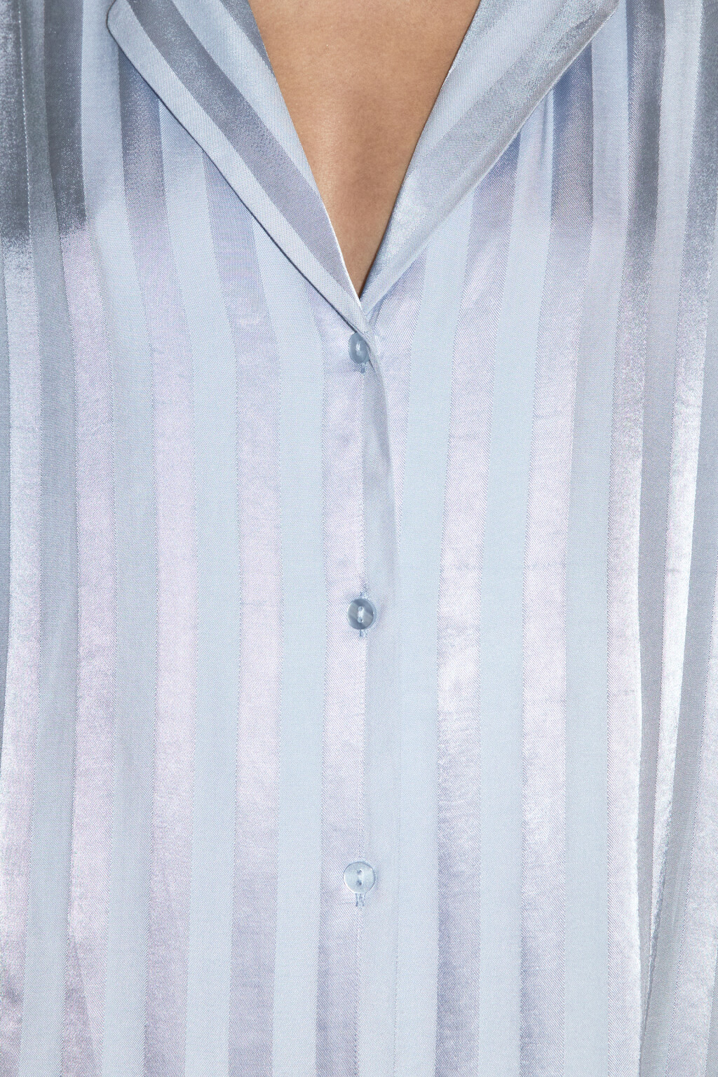 Блузка-рубашка домашняя из вискозы - цвет голубой - 6