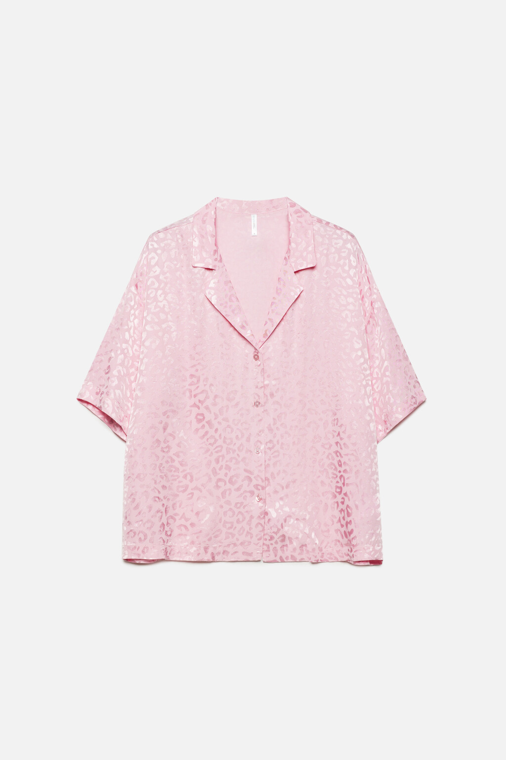 Блузка-рубашка домашняя из вискозы - цвет розовый - 8