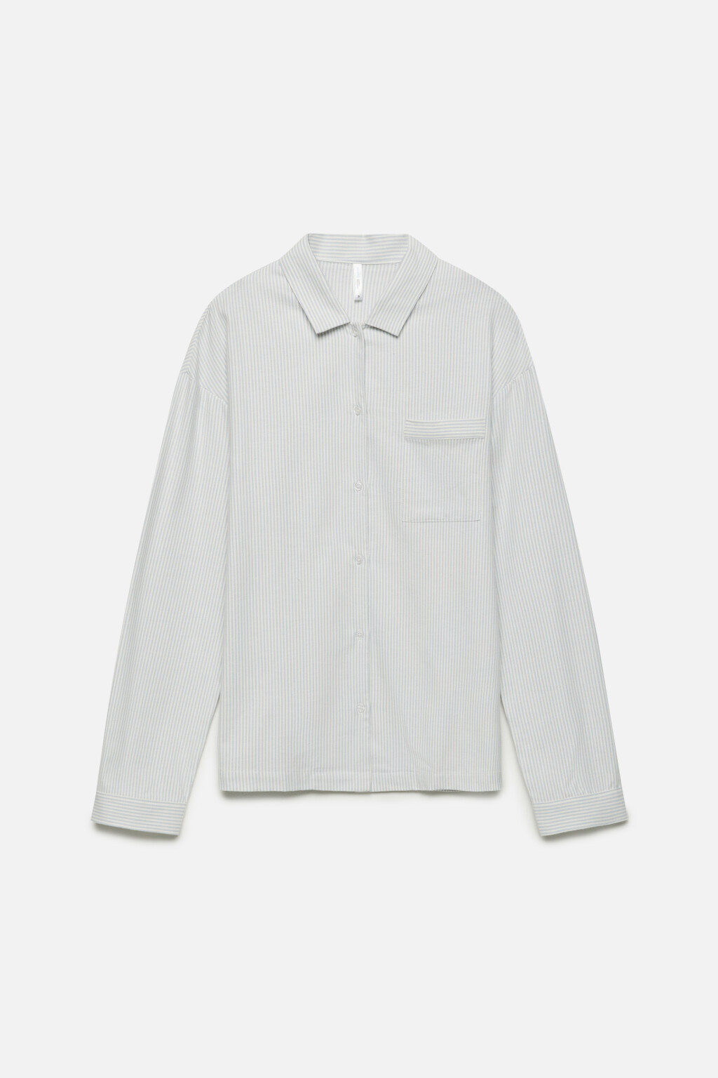 Блузка-рубашка домашняя хлопковая с принтом - цвет голубой - 8