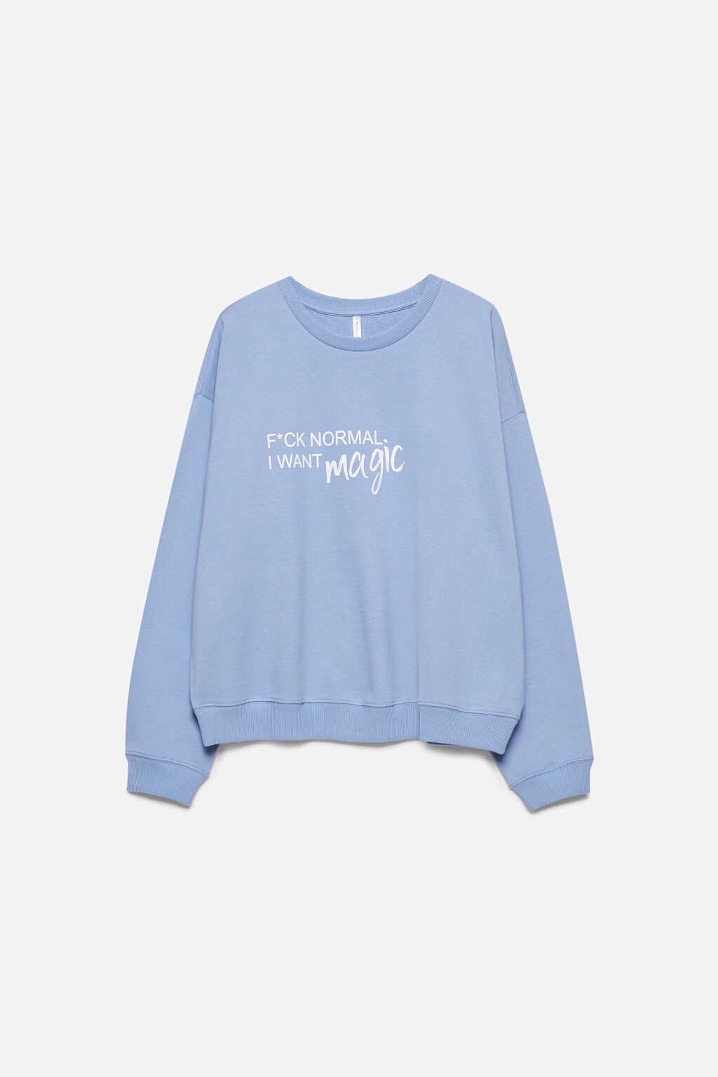 Свитшот домашний хлопковый с принтом - цвет голубой - 9
