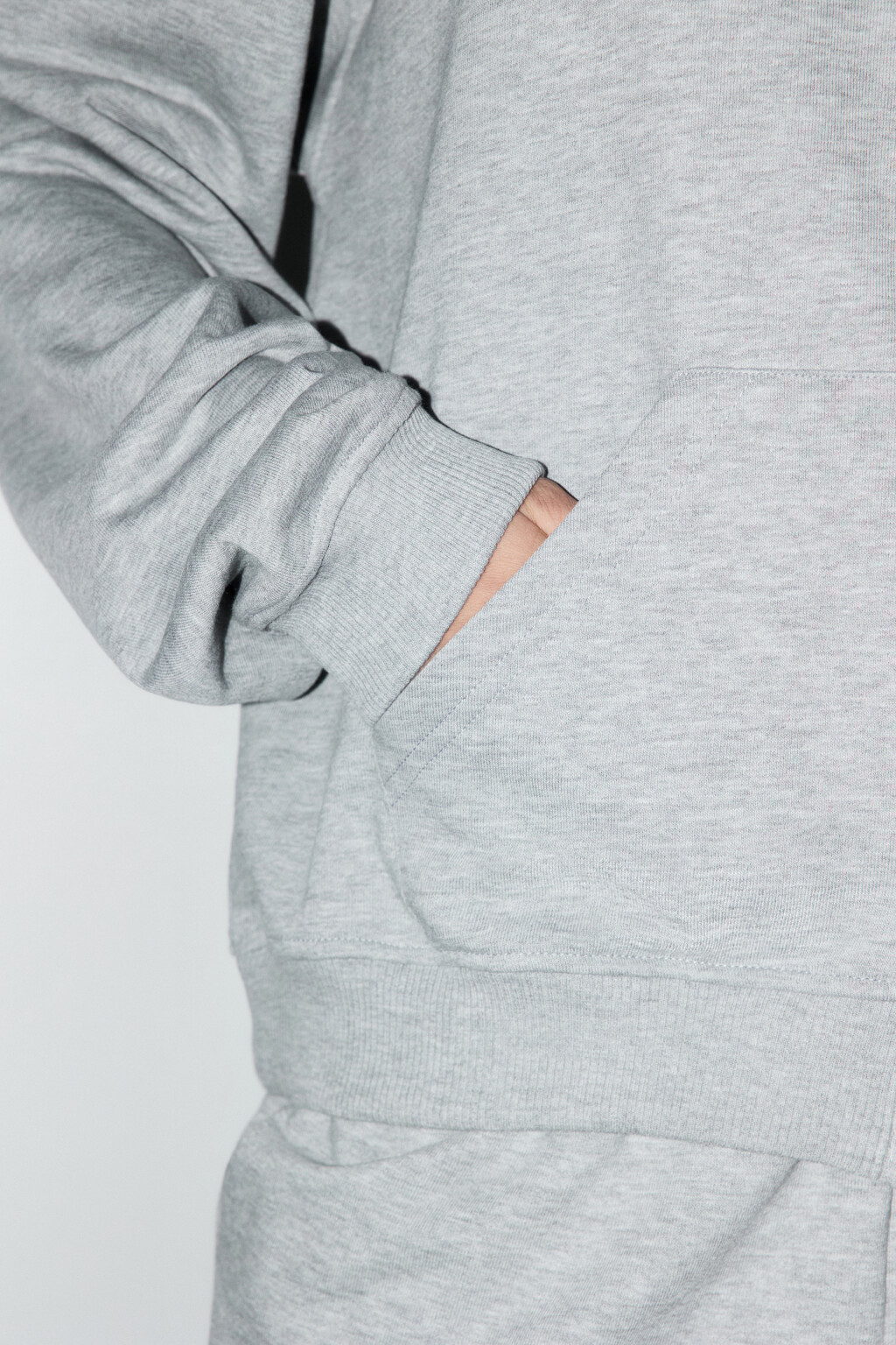 Худи на молнии оверсайз домашняя с капюшоном - цвет серый - 7