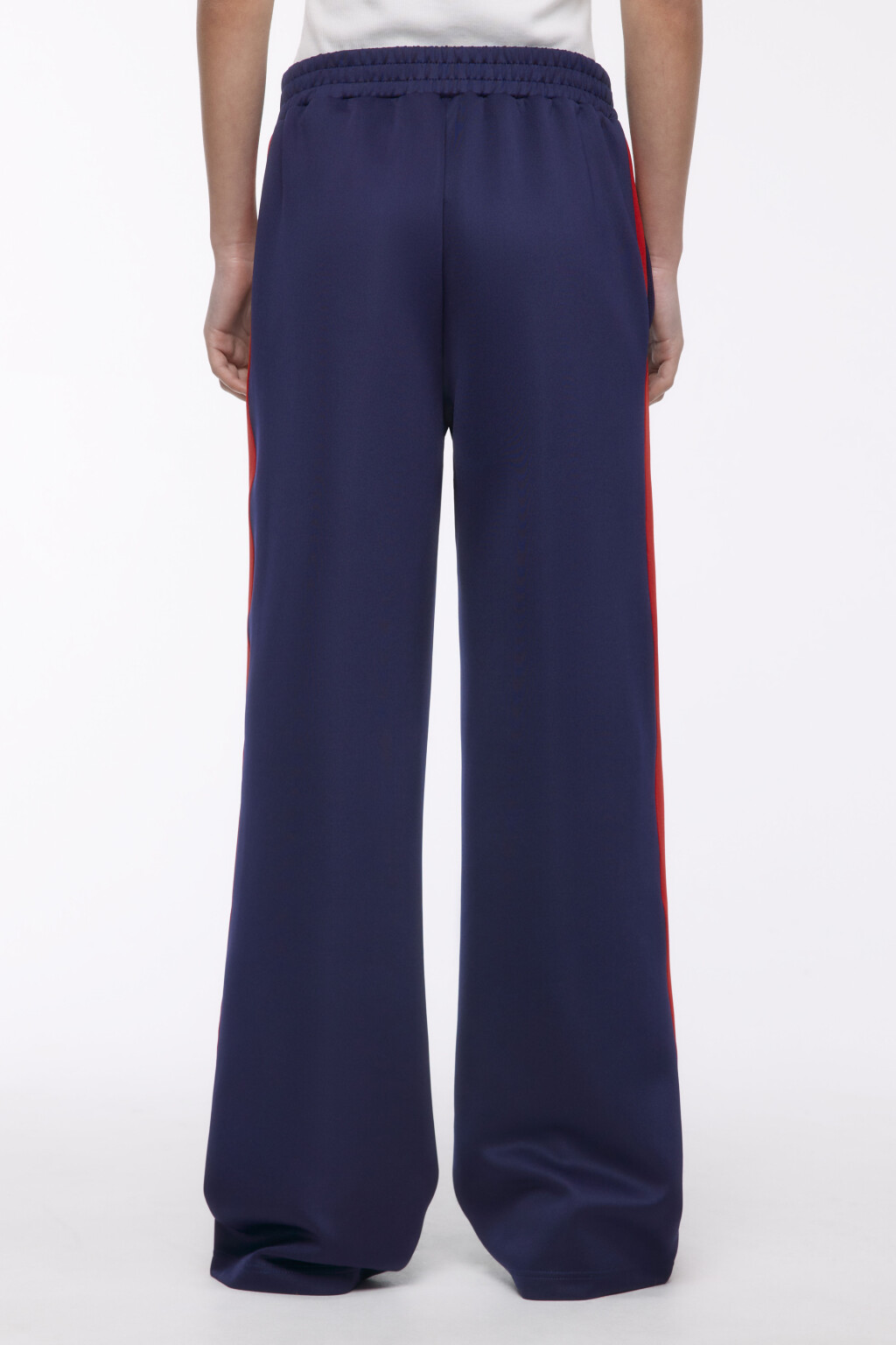 Брюки трикотажные с лампасами - цвет синий - 4