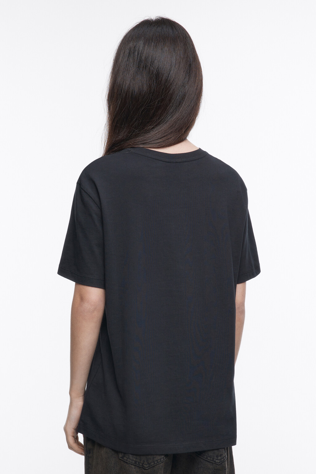 Футболка свободная базовая - цвет черный - 4