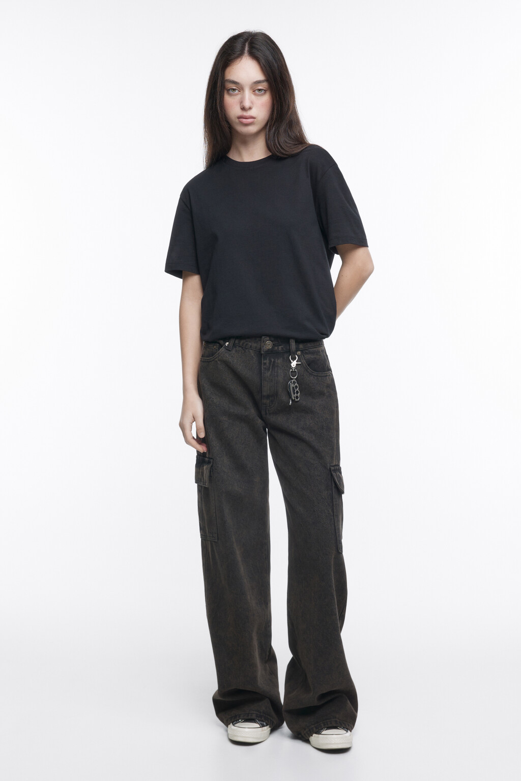 Футболка свободная базовая - цвет черный - 5