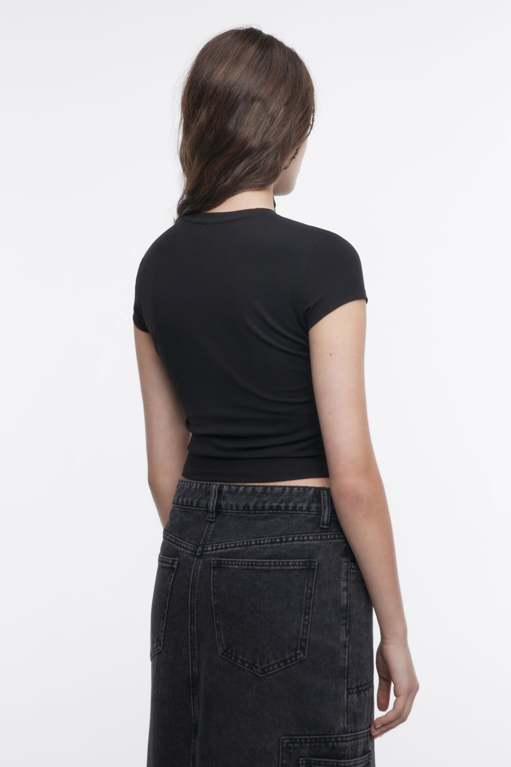 Футболка облегающая с принтом - цвет черный - 3