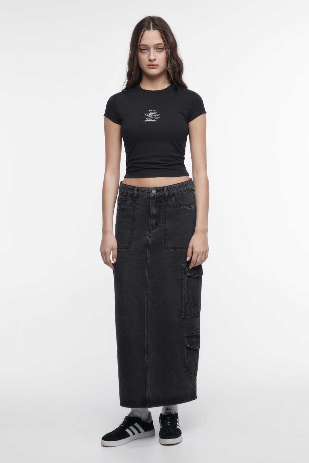 Футболка облегающая с принтом - цвет черный - 4