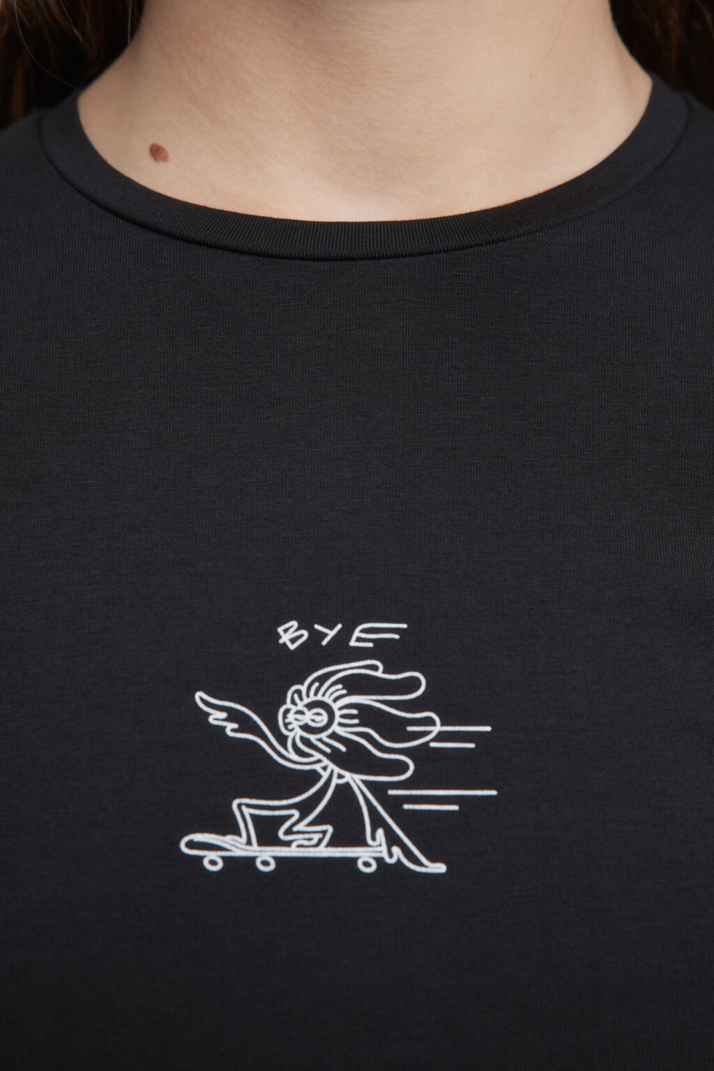 Футболка облегающая с принтом - цвет черный - 5