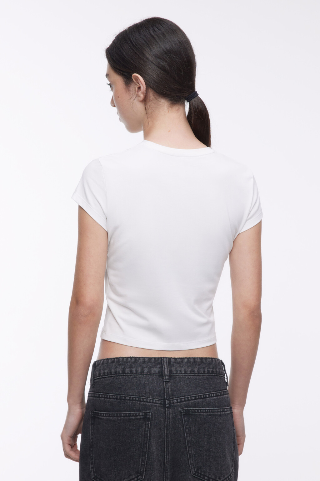 Футболка облегающая с принтом - цвет белый - 4