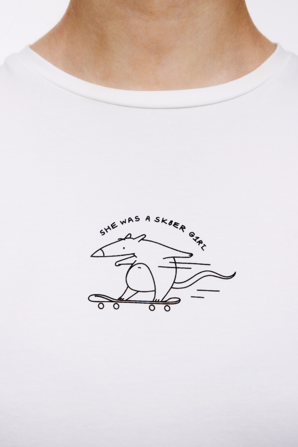 Футболка облегающая с принтом - цвет белый - 6