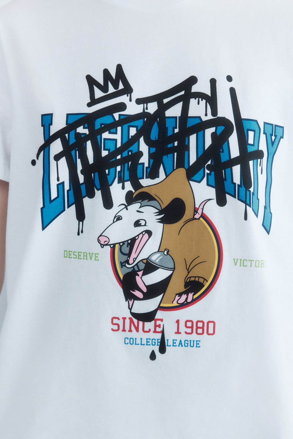 Футболка прямая с принтом - цвет белый - 6