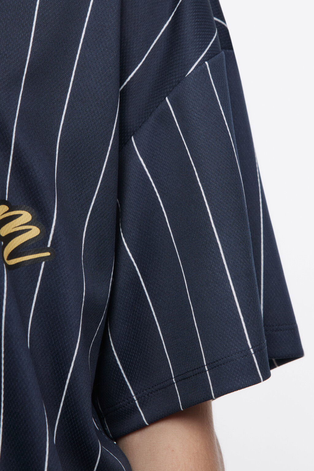 Футболка oversize с воротником-поло и принтом - цвет синий - 6