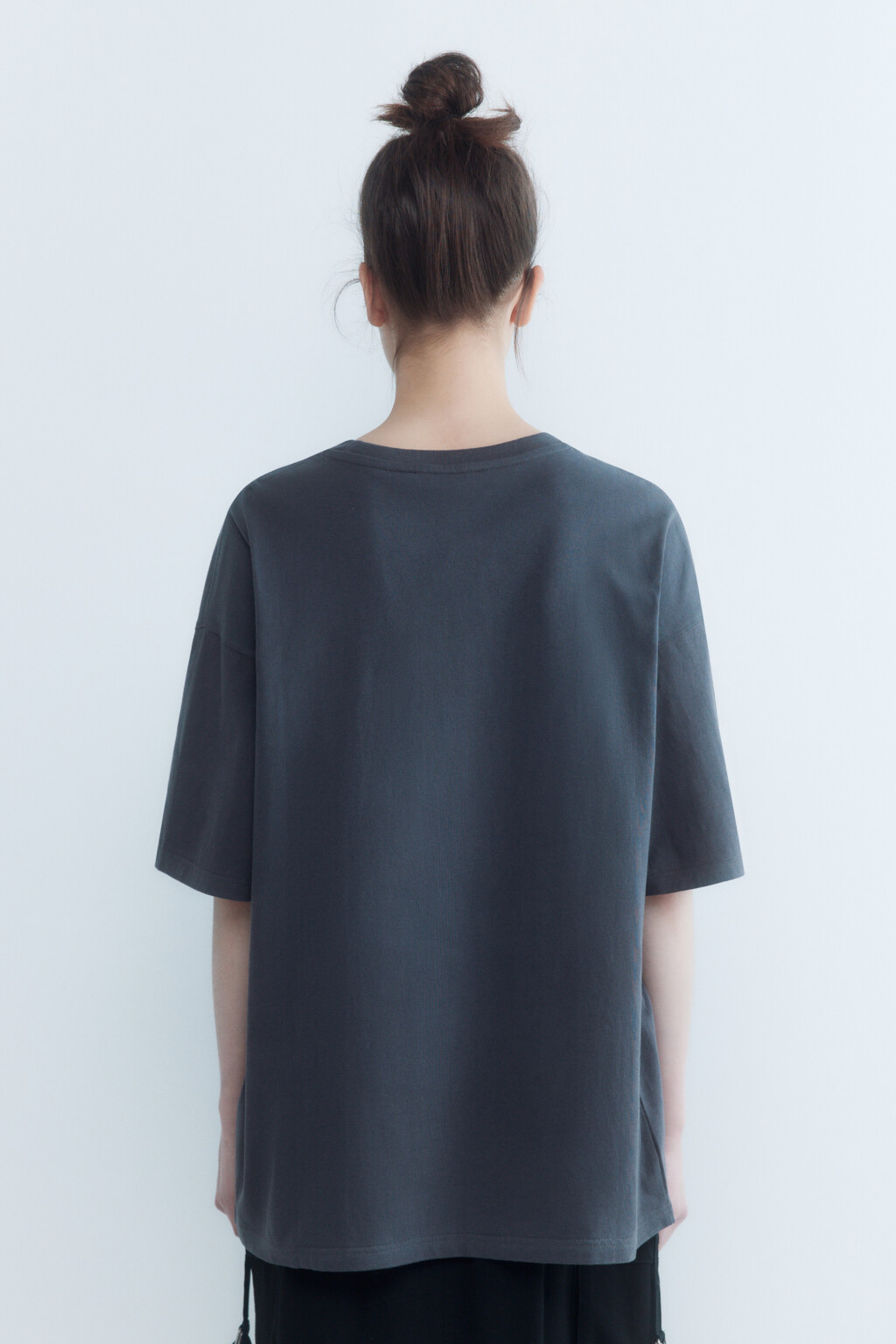 Футболка oversize с котиком-ангелом - цвет серый - 4