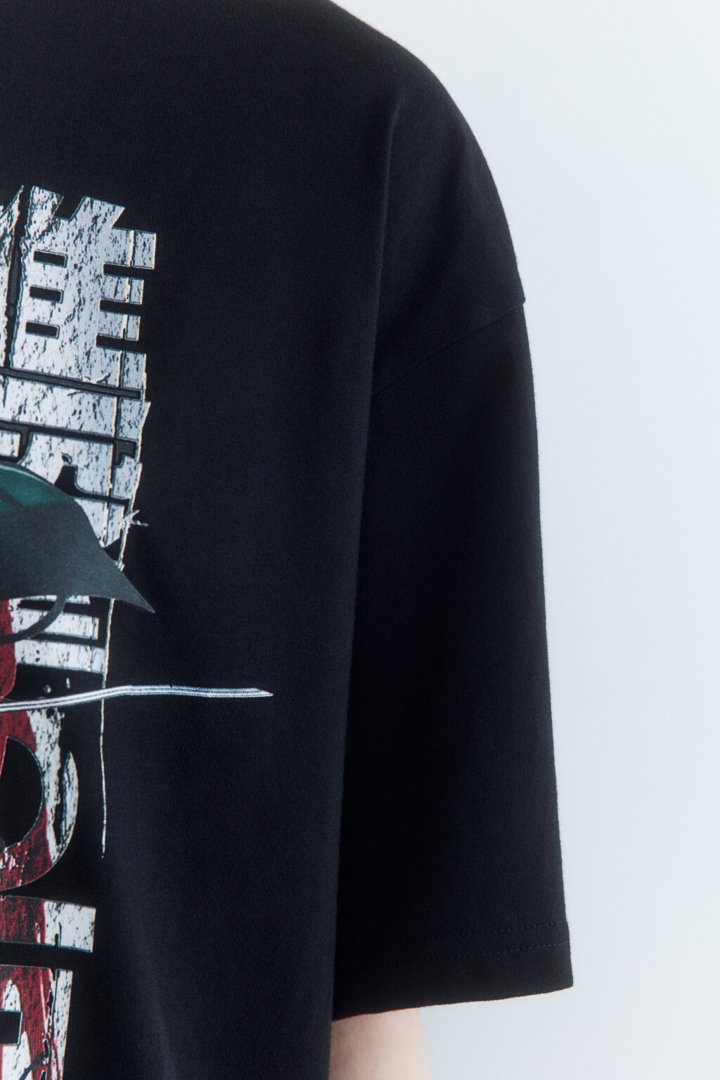 Футболка oversize с принтом Атака титанов - цвет черный - 8