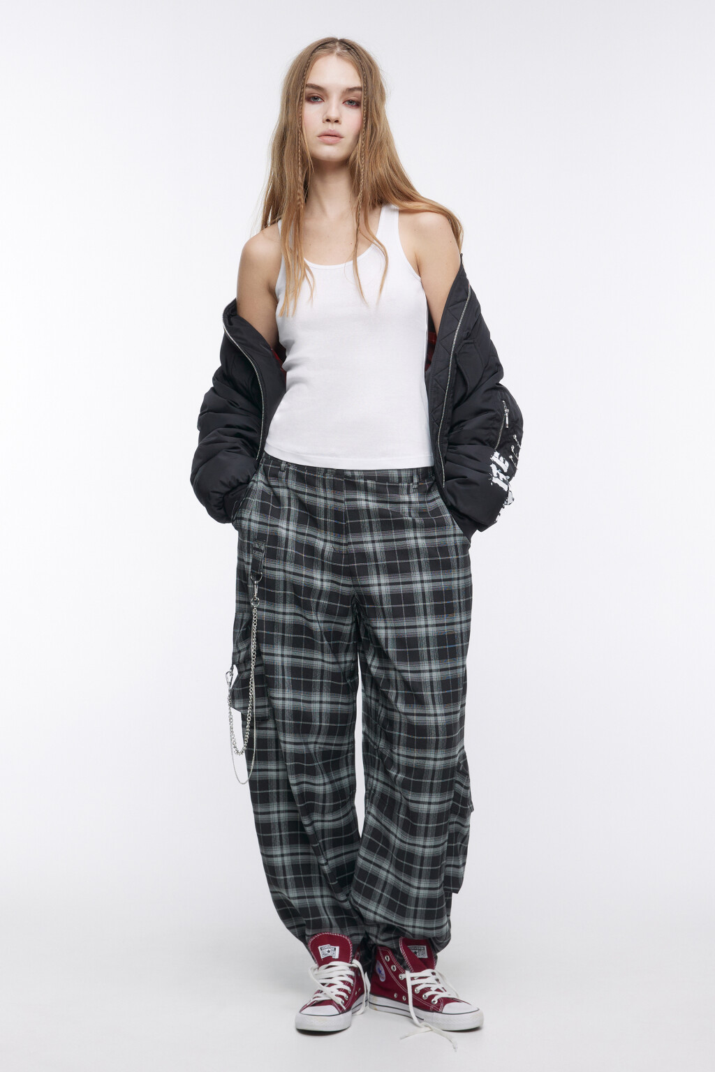 Майка хлопковая на широких бретелях - цвет белый - 5