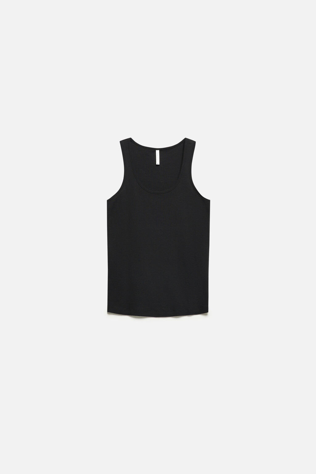 Майка хлопковая на широких бретелях - цвет черный - 8