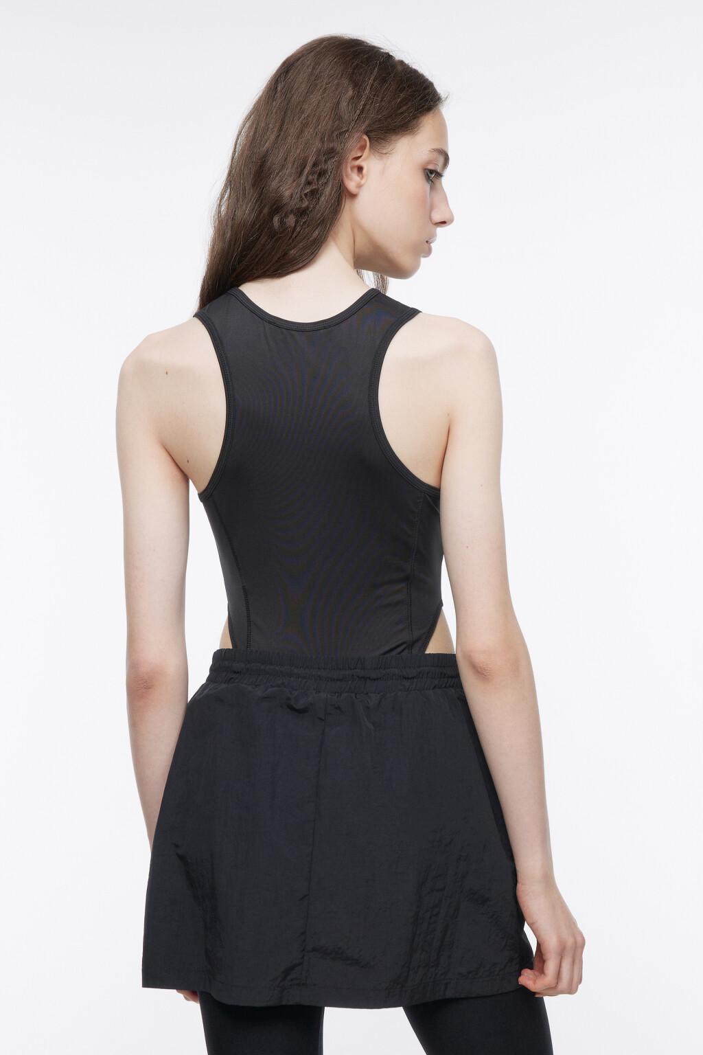 Боди-майка с высокими вырезами - цвет черный - 4