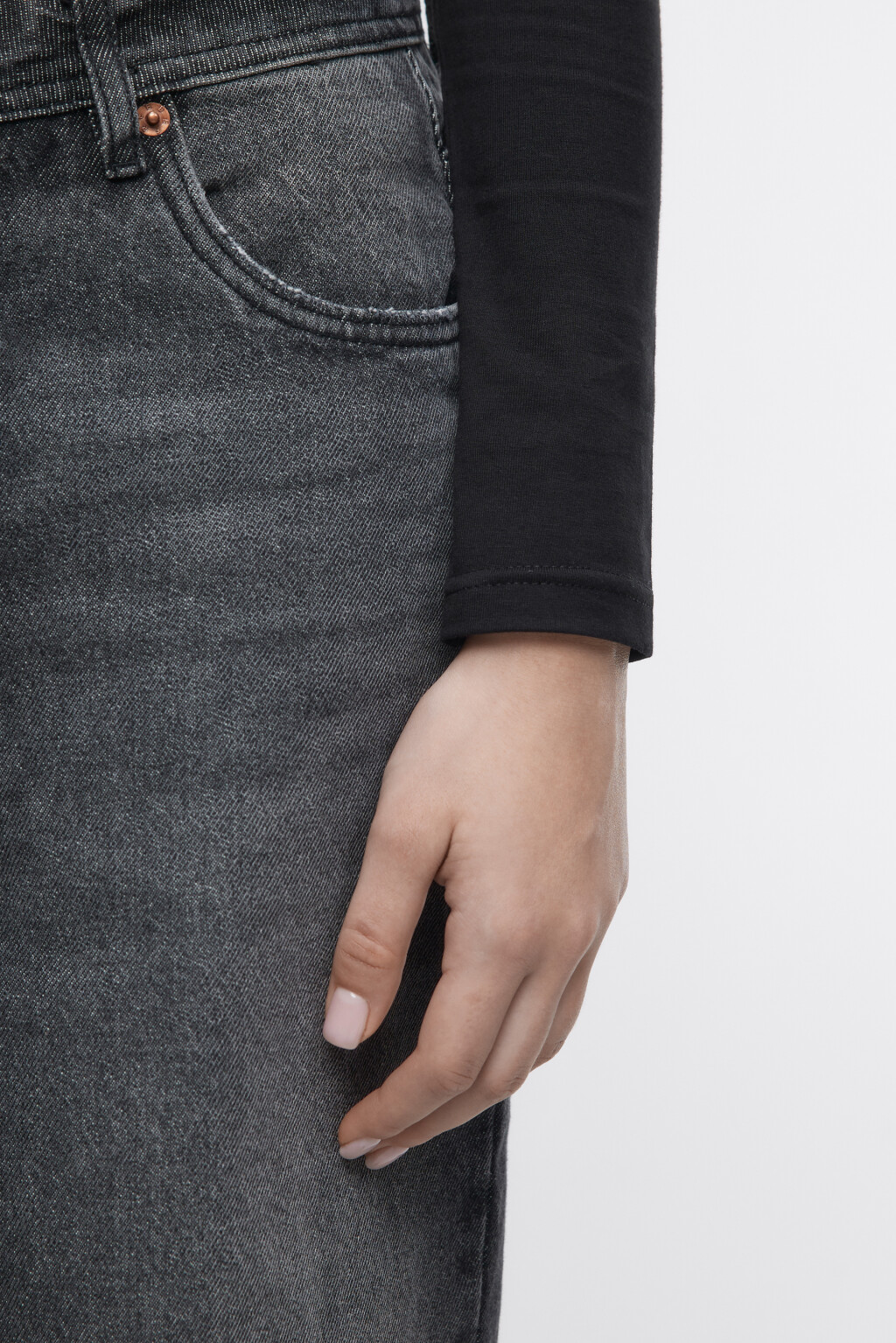 Лонгслив облегающий с рукавами-реглан - цвет черный - 6