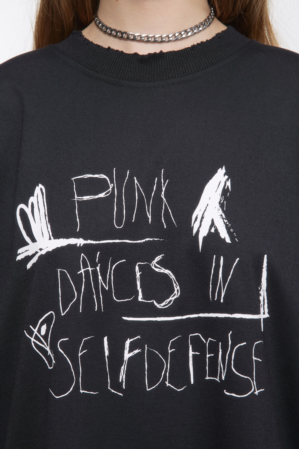 Лонгслив oversize с двойными рукавами и принтом - цвет черный - 6