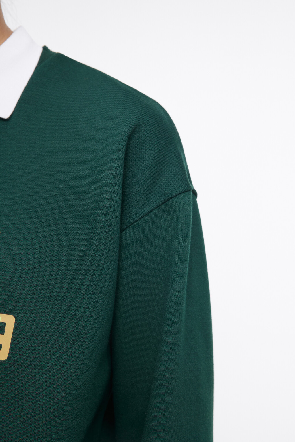 Свитшот oversize с рубашечным воротничком - цвет зеленый - 6