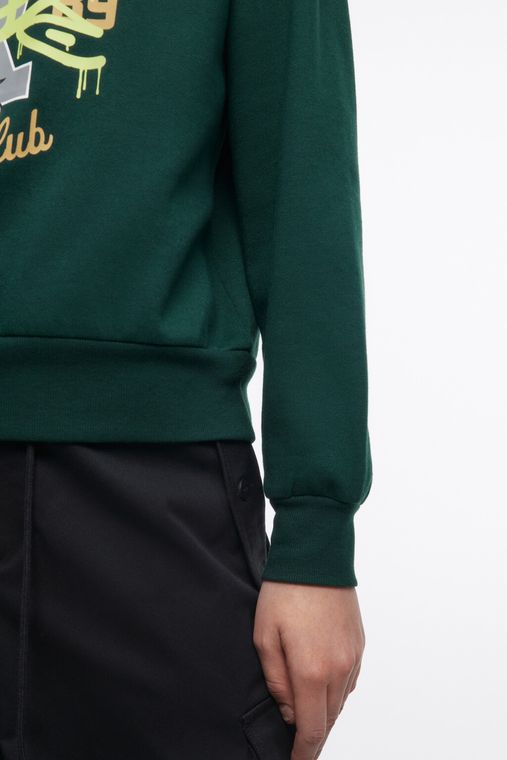 Свитшот oversize с рубашечным воротничком - цвет зеленый - 7