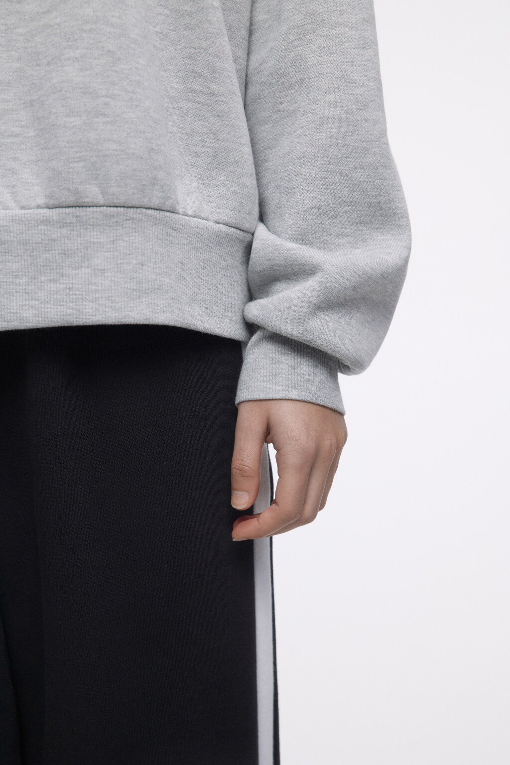 Свитшот oversize с рубашечным воротничком - цвет серый - 7
