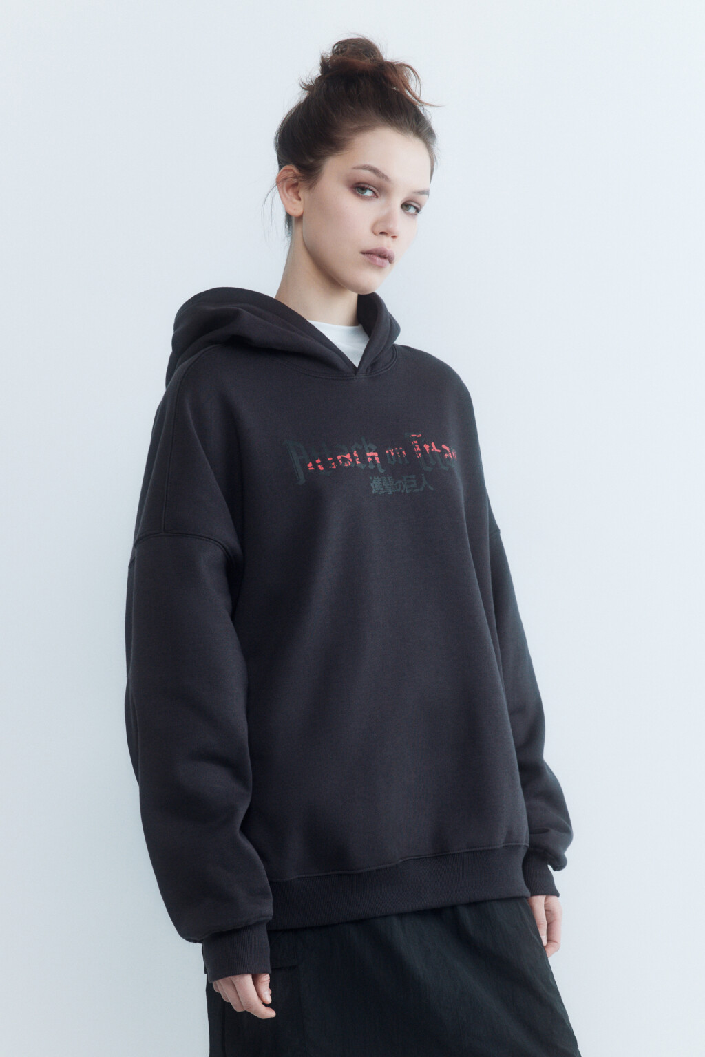 Худи унисекс с принтом Атака титанов - цвет серый - 4