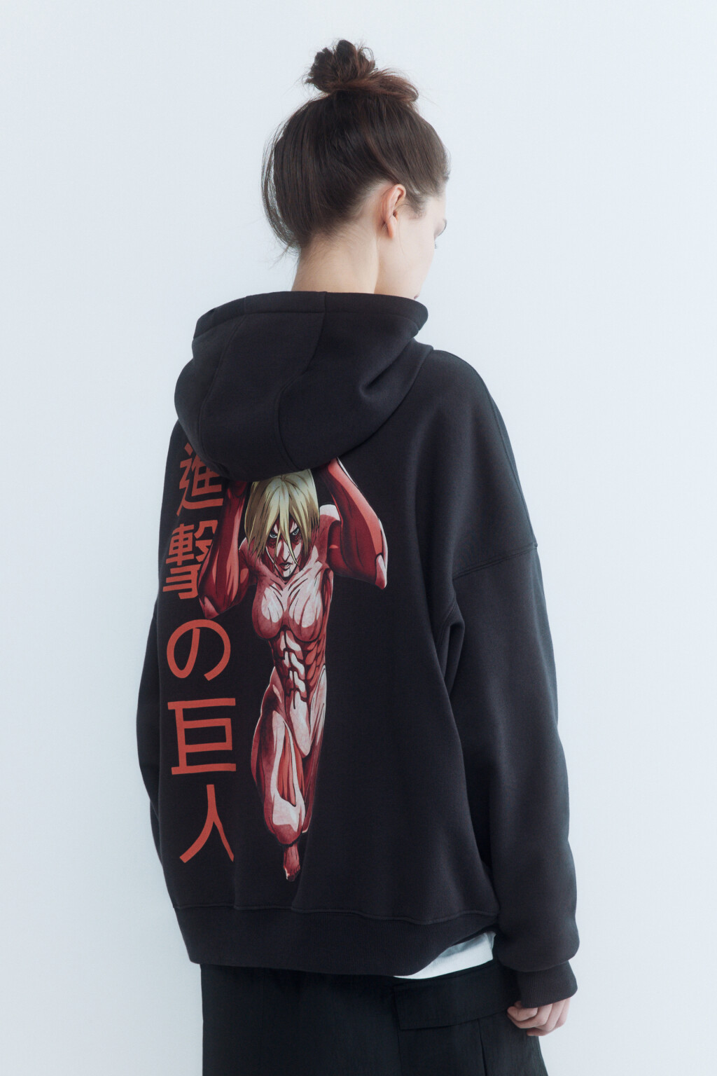 Худи унисекс с принтом Атака титанов - цвет серый - 3