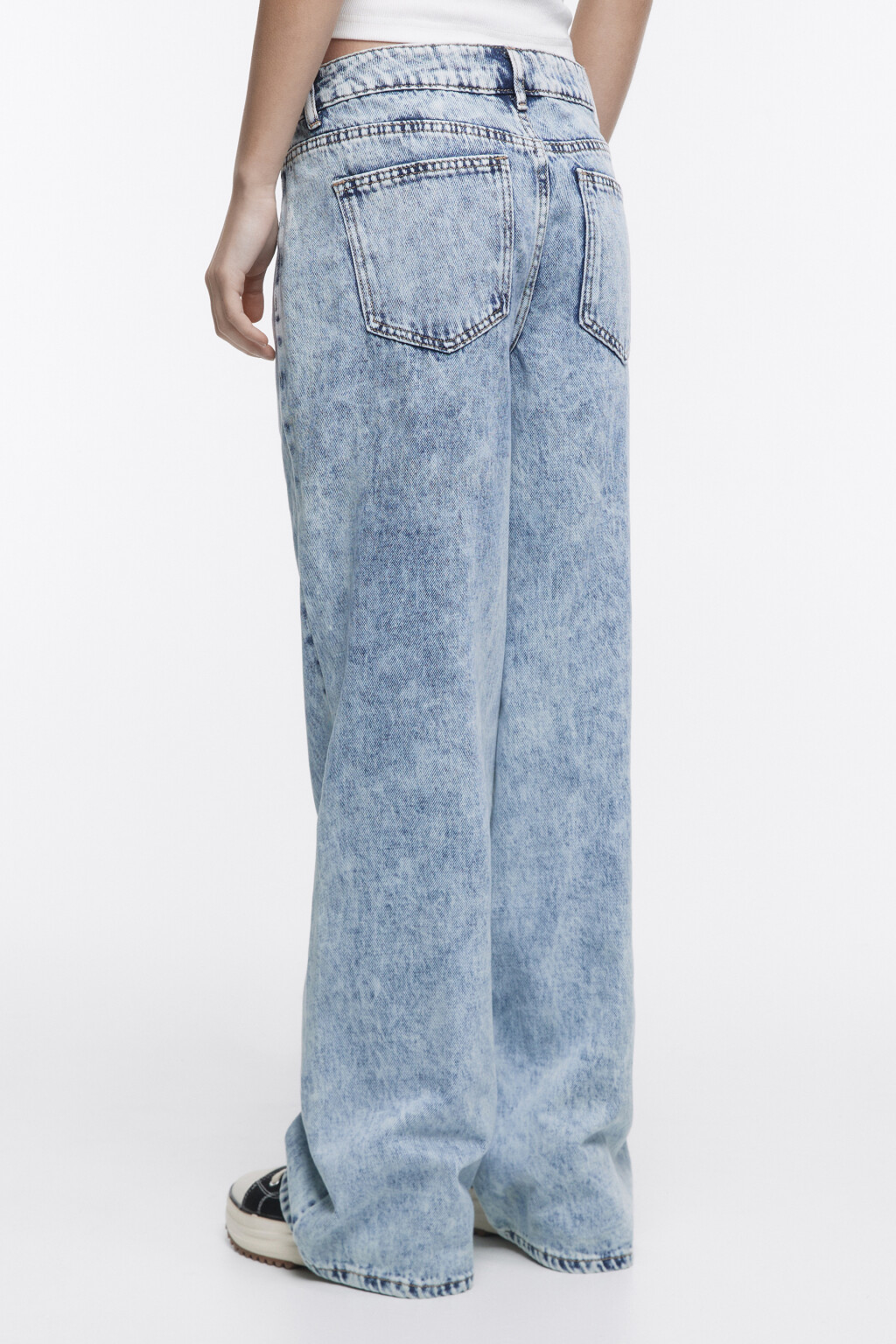 Джинсы широкие вареные на низкой посадке - цвет голубой - 3