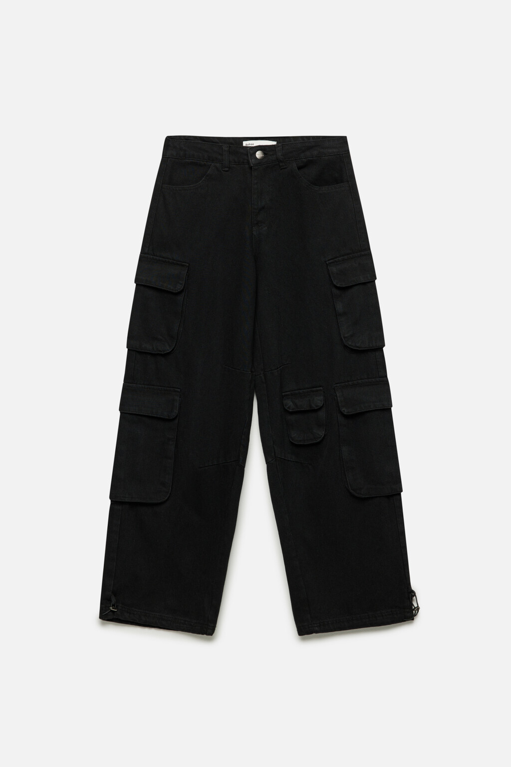 Джинсы широкие с карманами карго - цвет черный - 8