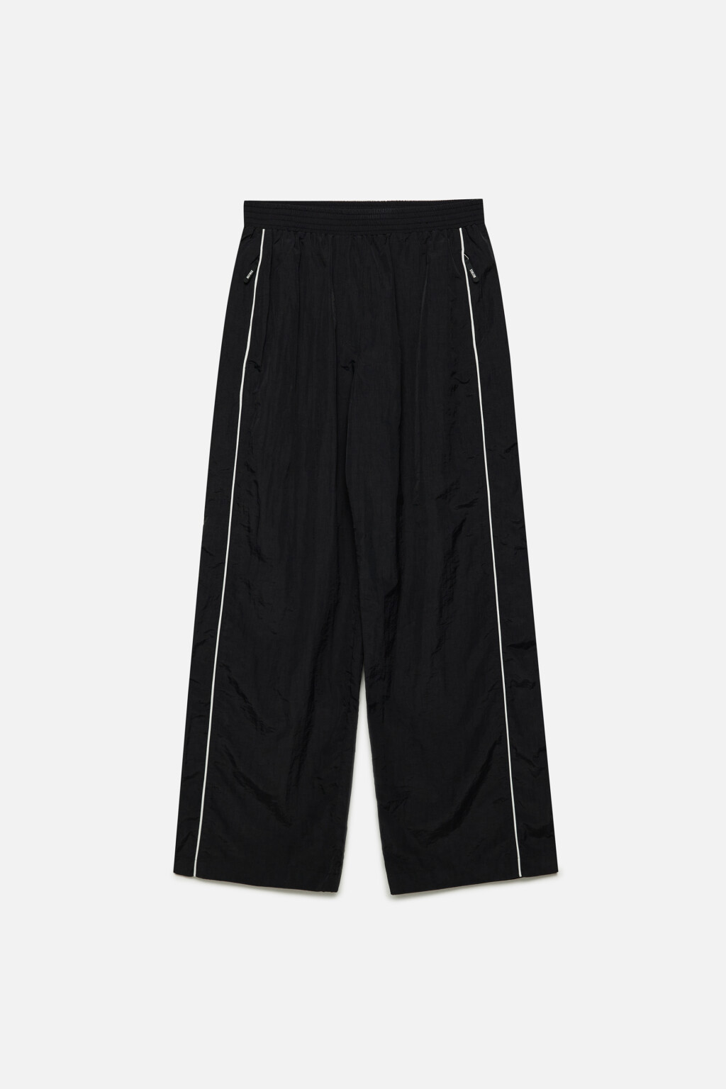 Брюки широкие с лампасами - цвет черный - 8