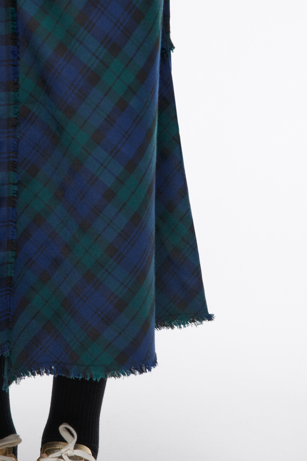 Юбка-трапеция миди асимметричная в клетку - цвет синий - 6