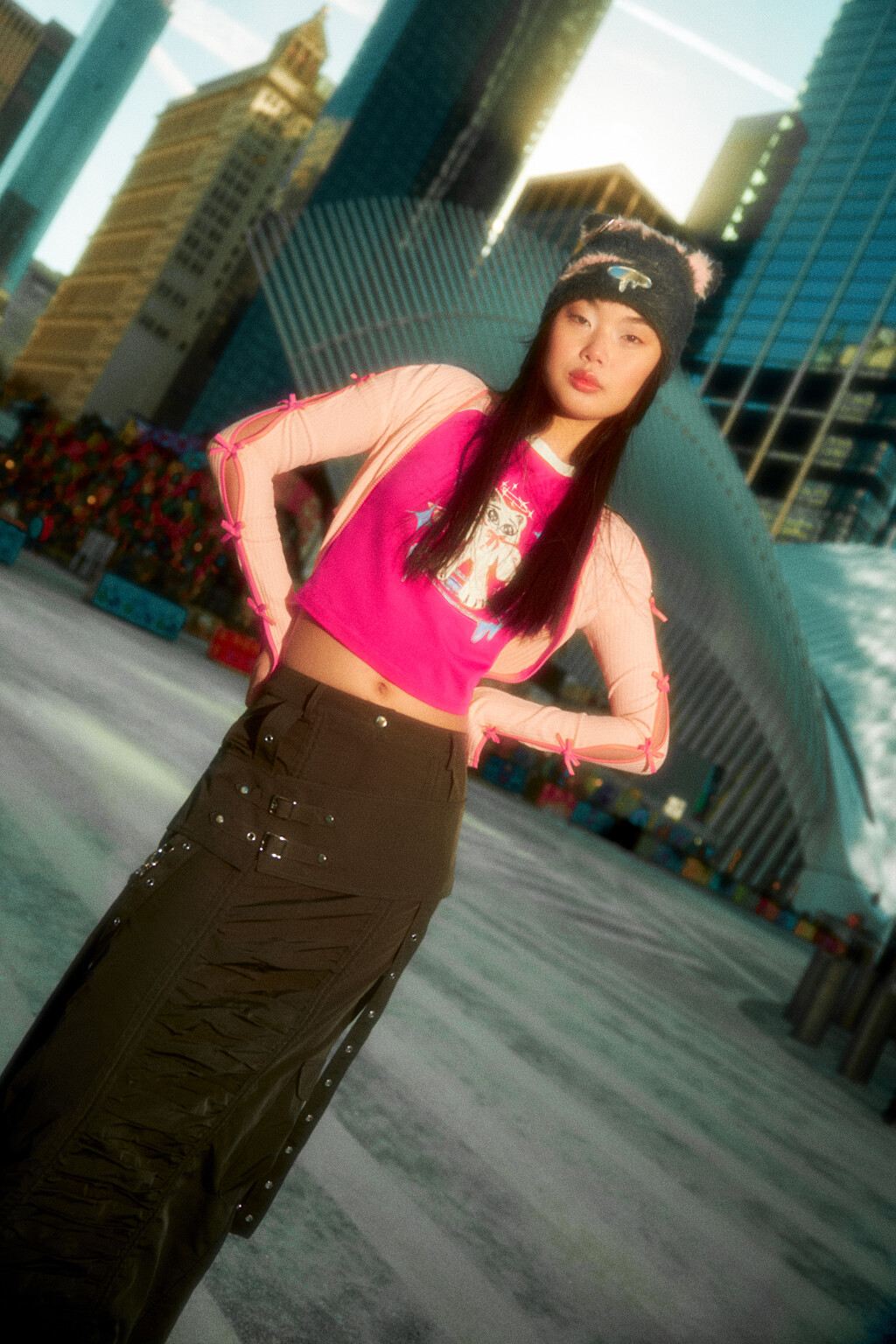 Юбка-парашют миди с ремешками и драпировками - цвет серый - 8