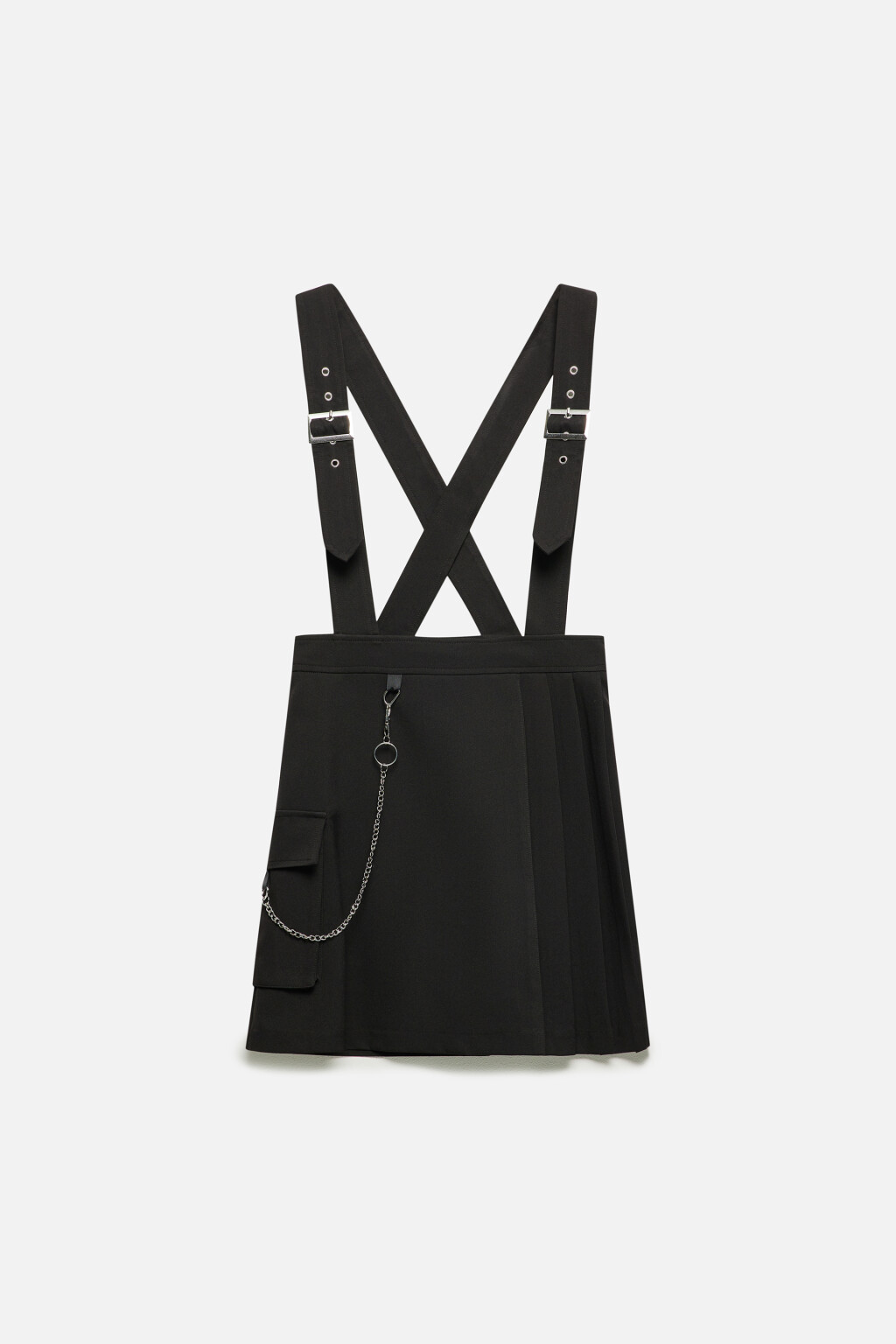 Сарафан с плиссированной юбкой и цепочкой - цвет черный - 8