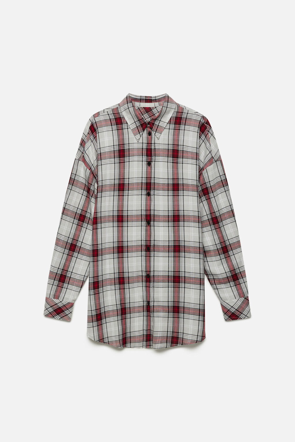 Рубашка oversize фланелевая в клетку - цвет серый - 8