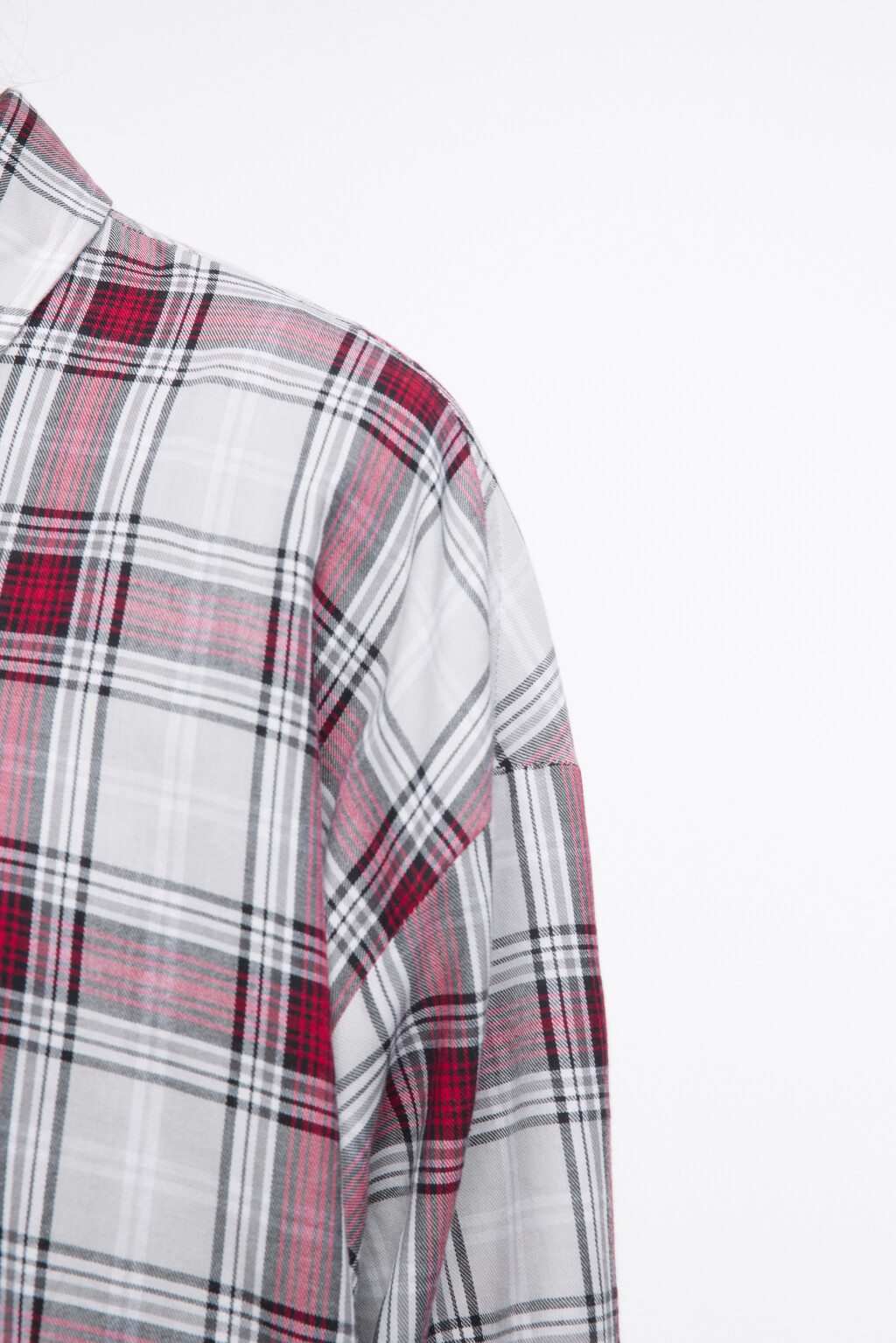 Рубашка oversize фланелевая в клетку - цвет серый - 6