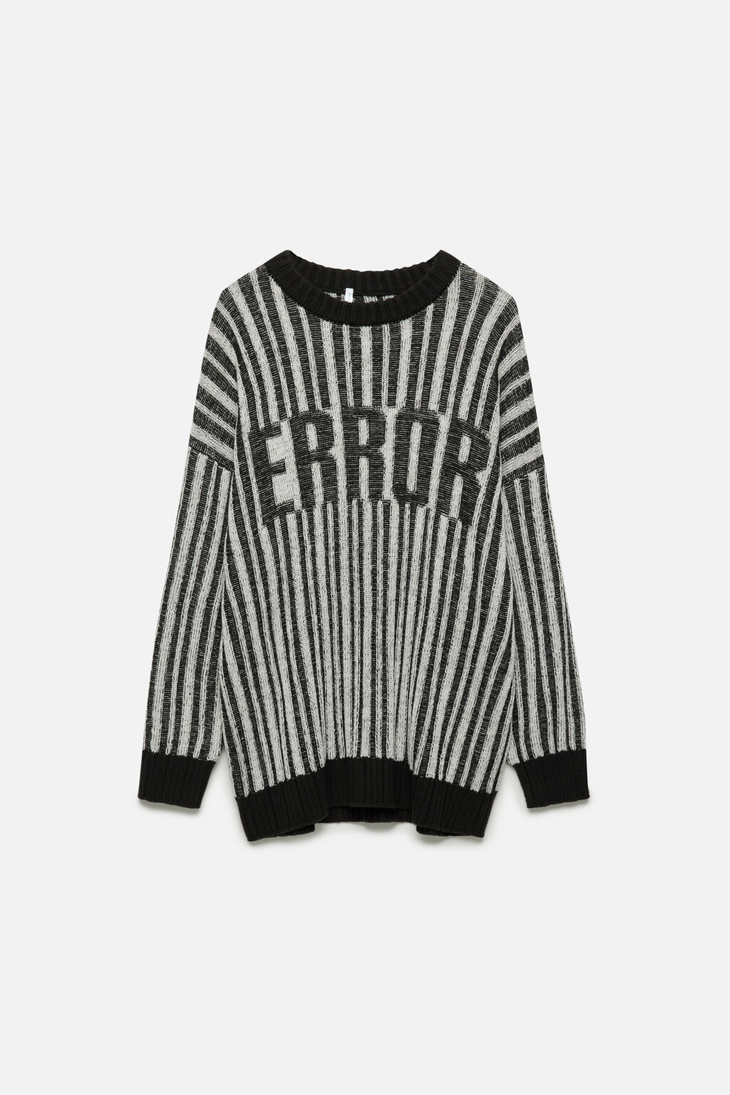 Джемпер oversize вязаный с надписью - цвет черный - 8