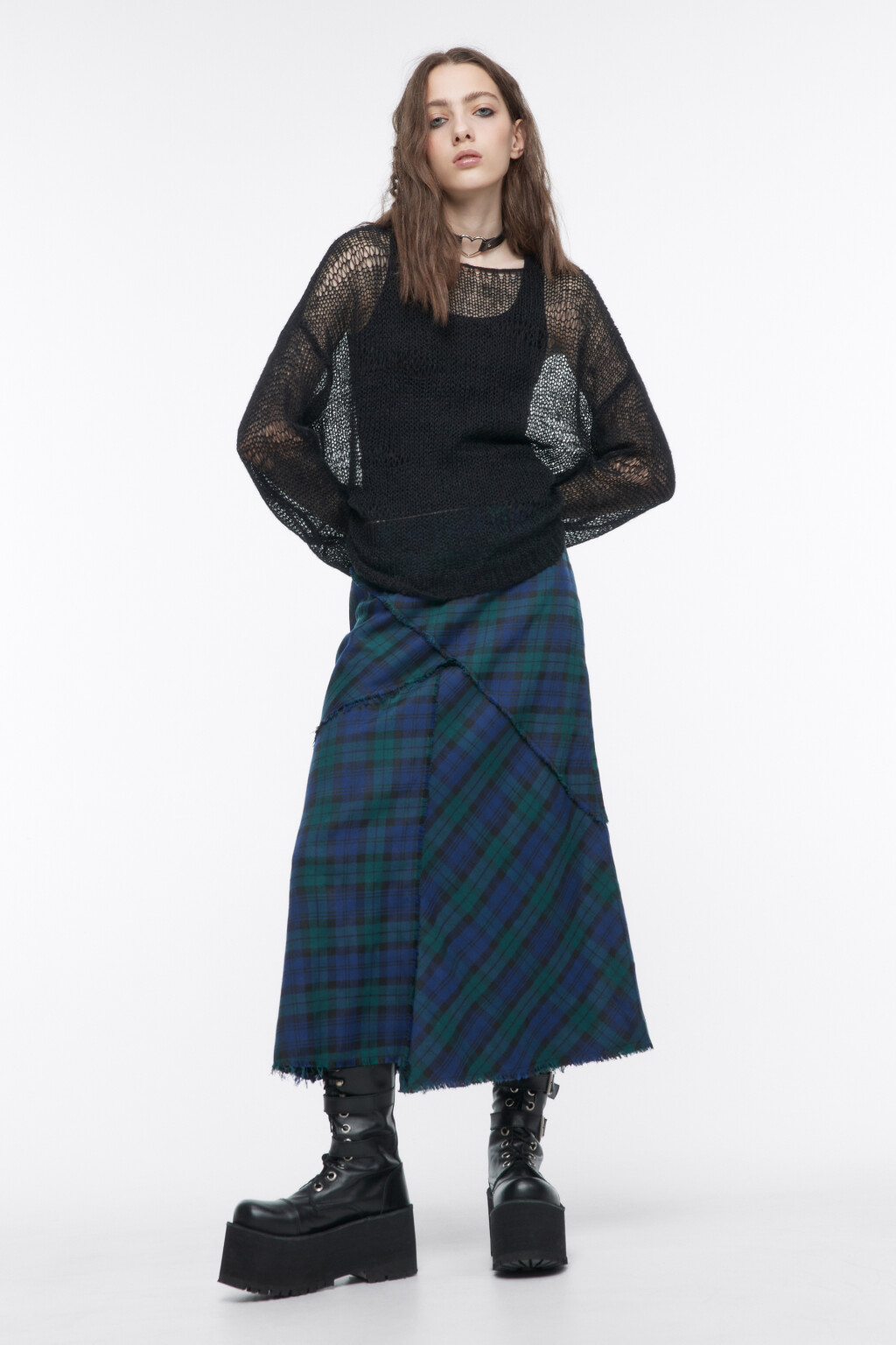 Джемпер тонкой фактурной вязки - цвет черный - 5