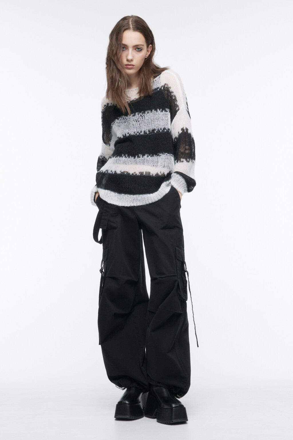 Джемпер тонкой фактурной вязки - цвет белый - 5