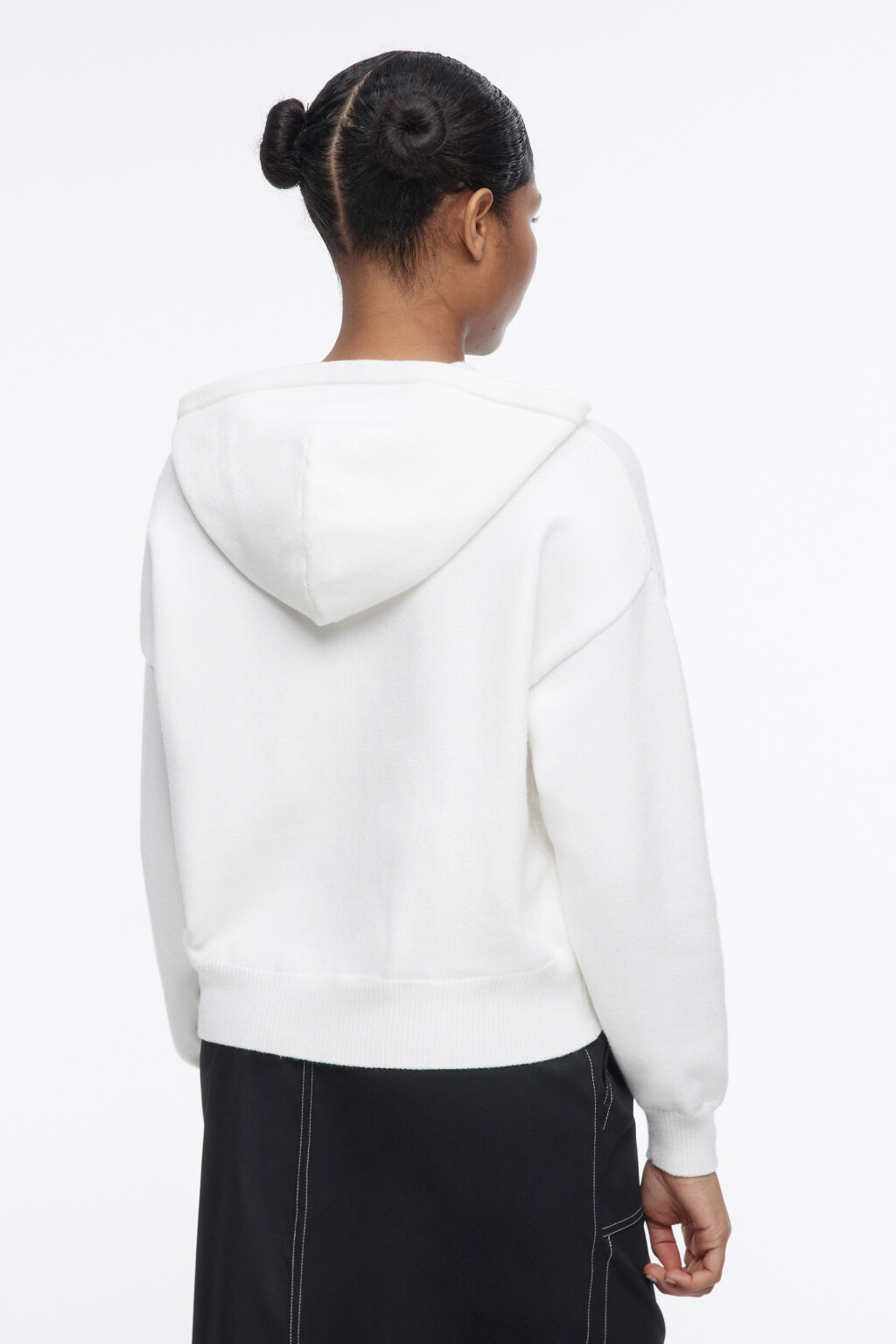 Толстовка на молнии вязаная с принтом - цвет бежевый - 4