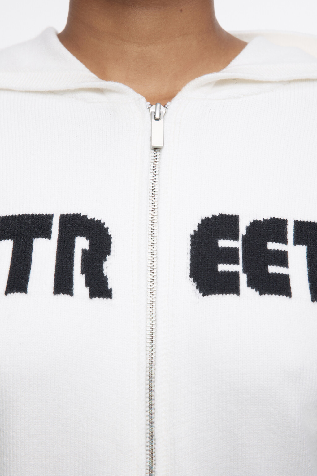 Толстовка на молнии вязаная с принтом - цвет бежевый - 6