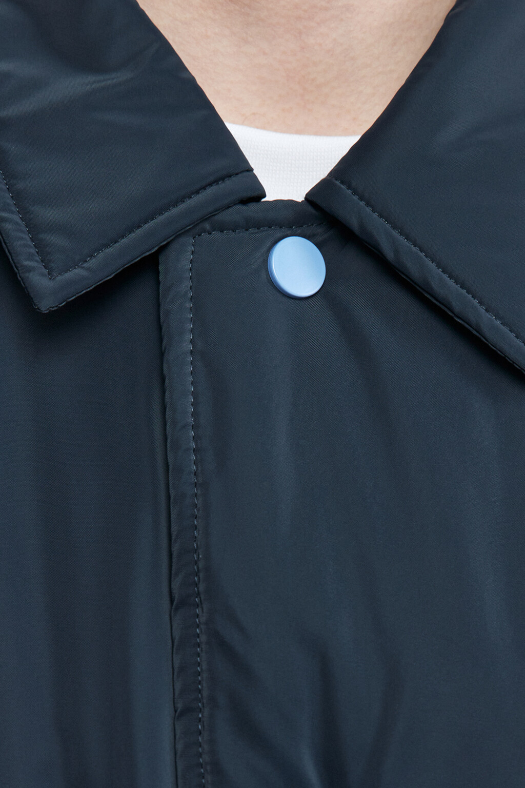 Куртка-бомбер утепленная с отложным воротником - цвет синий - 6