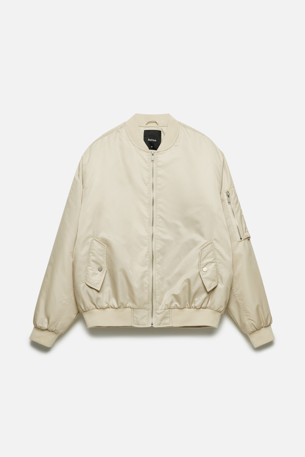 Куртка-бомбер утепленная с карманом на рукаве - цвет бежевый - 9