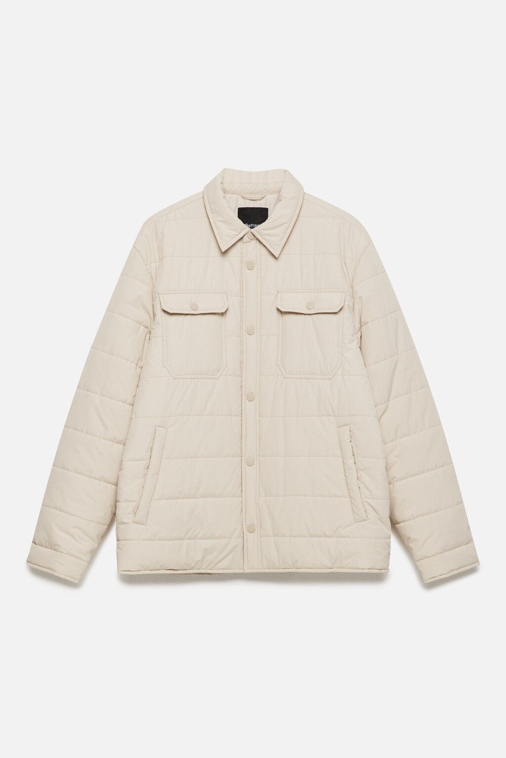 Куртка-рубашка стеганая с нагрудными карманами - цвет бежевый - 9