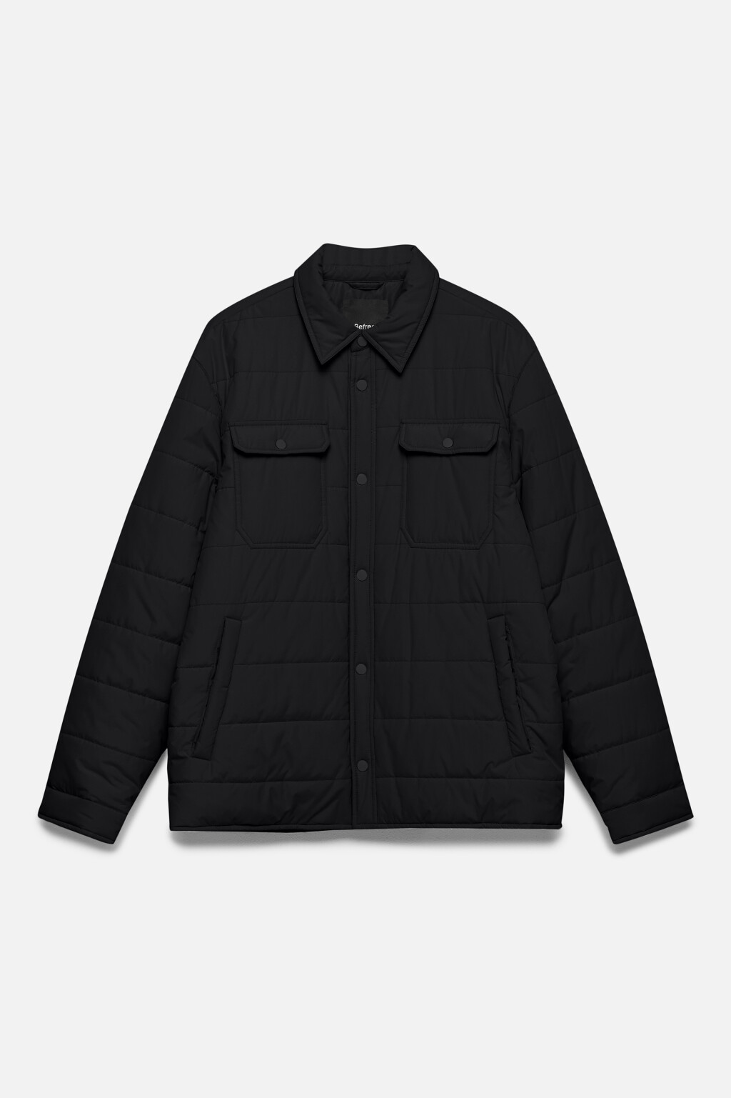 Куртка-рубашка стеганая с нагрудными карманами - цвет черный - 9