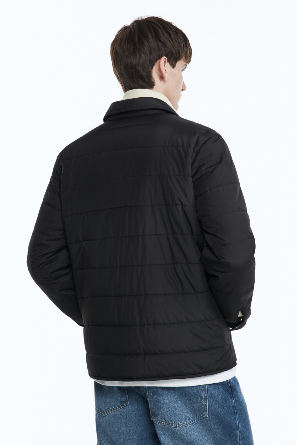 Куртка-рубашка стеганая с нагрудными карманами - цвет черный - 5