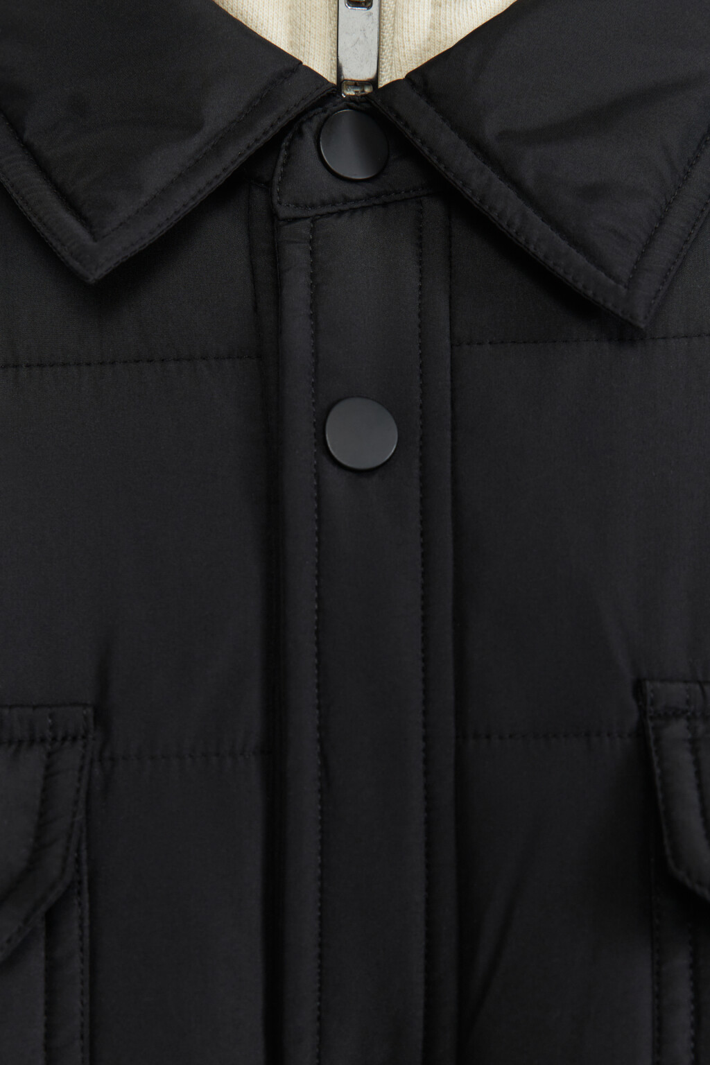 Куртка-рубашка стеганая с нагрудными карманами - цвет черный - 6