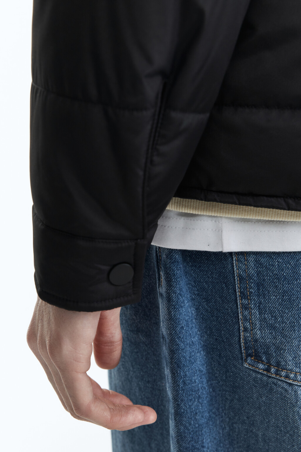 Куртка-рубашка стеганая с нагрудными карманами - цвет черный - 7